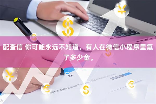 配查信 你可能永远不知道，有人在微信小程序里氪了多少金。